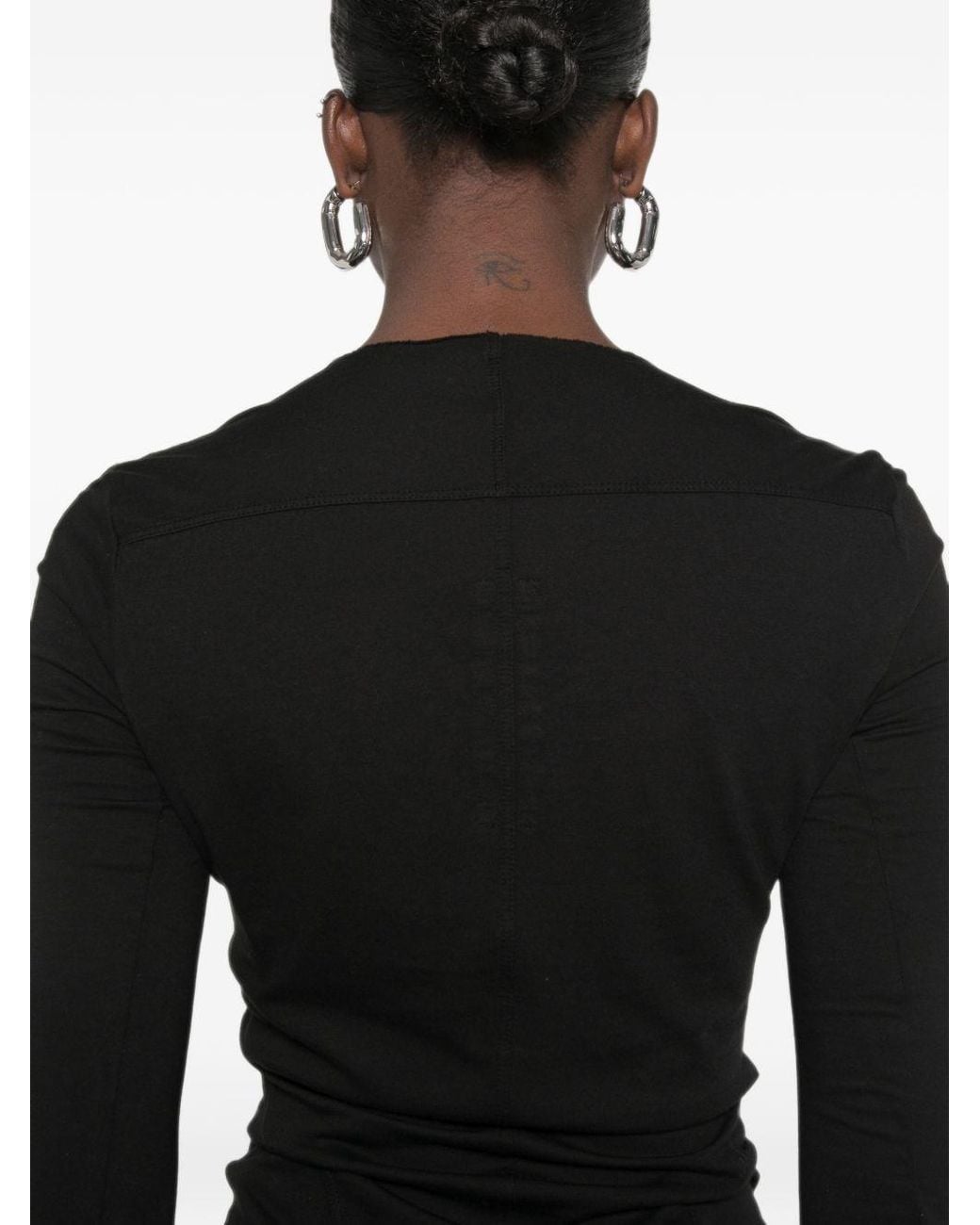Rick Owens Black Cotton Gown Dress