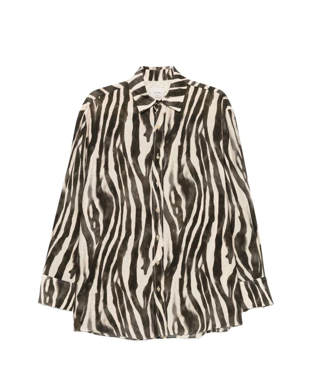 Alysi White Zebra Print Shirt