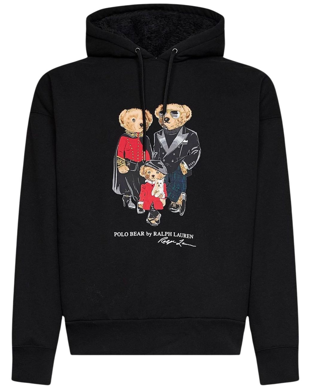 Polo Ralph Lauren Black Polo Bear Graphic Hoodie for men