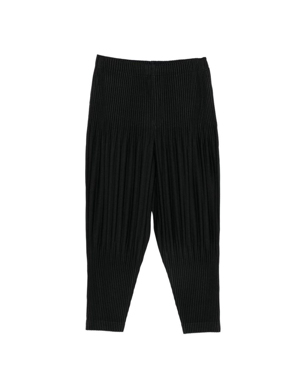 Homme Plissé Issey Miyake Black Pleated Trousers for men