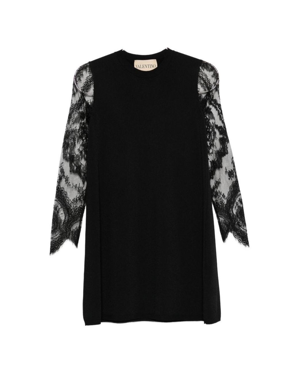 Valentino Black Lace Detail Mini Dress