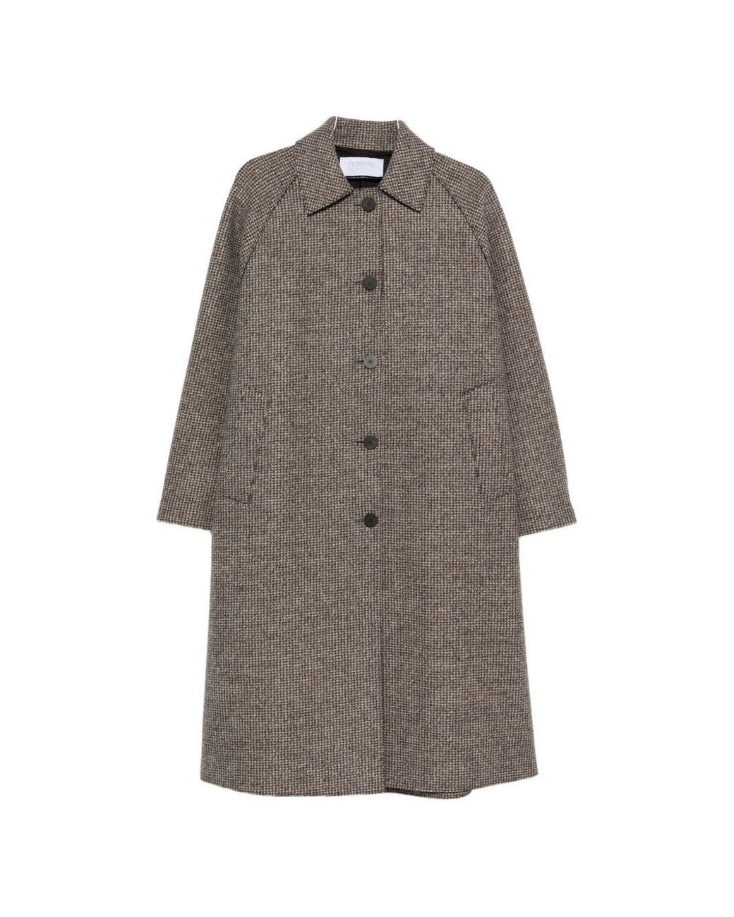 Harris Wharf London Gray Wool And Cashmere Blend Coat