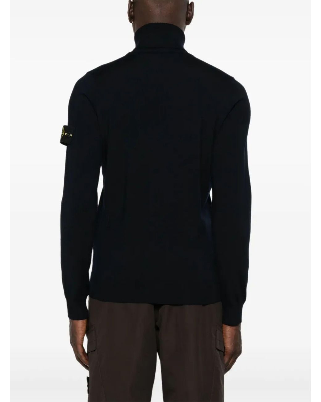 Stone Island Black Wool Sweater for men