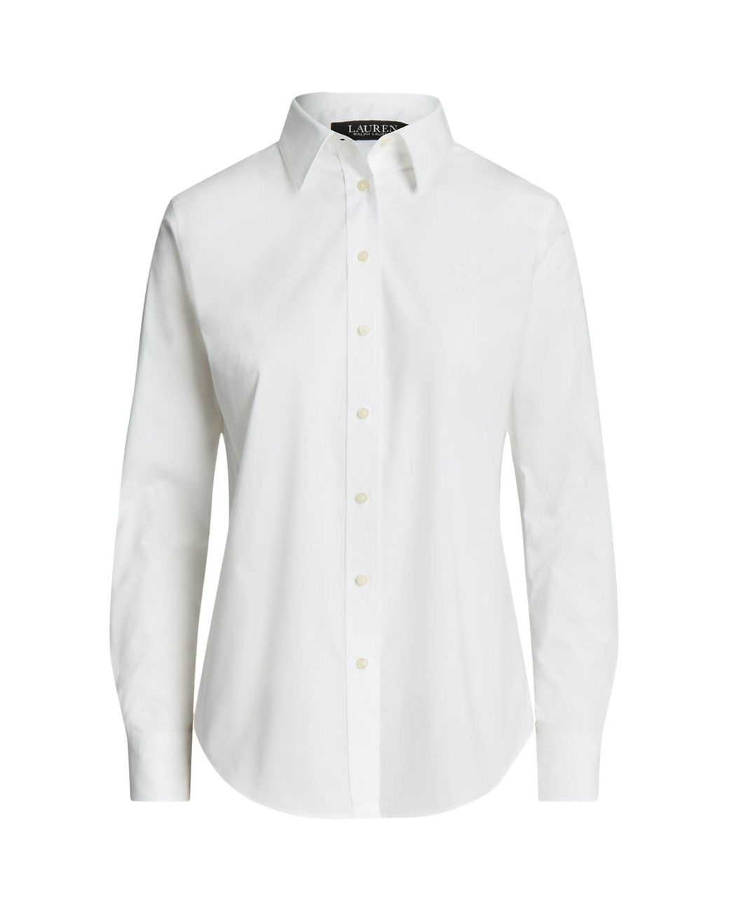Ralph Lauren White Slim Cut Embroidered Logo Shirt