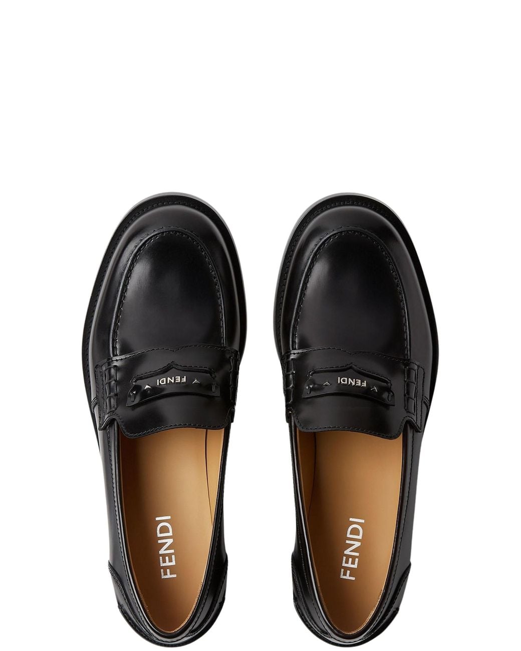 Fendi Black Ateneo Calfskin Loafers for men