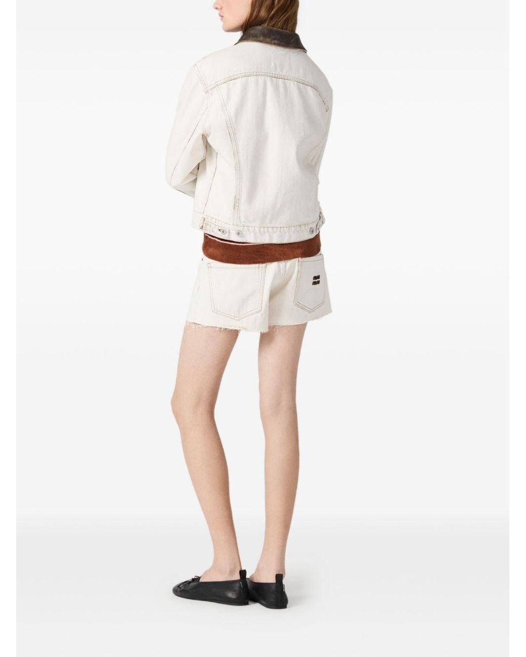 Miu Miu Natural Denim Cotton Shorts