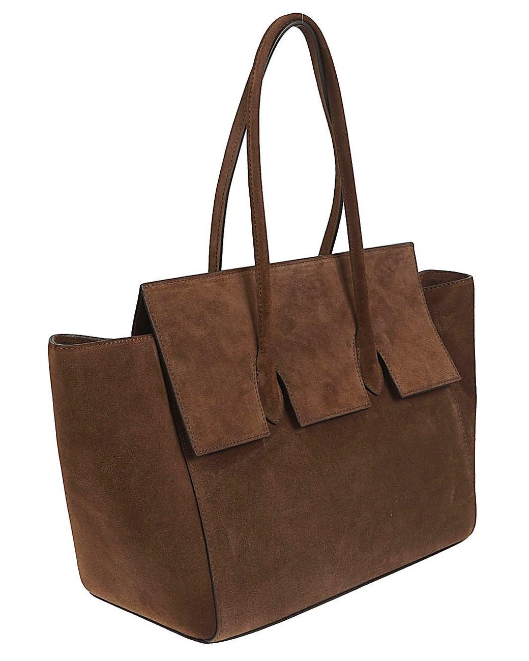 ROUNN Brown Felice Flap Leather Tote Bag