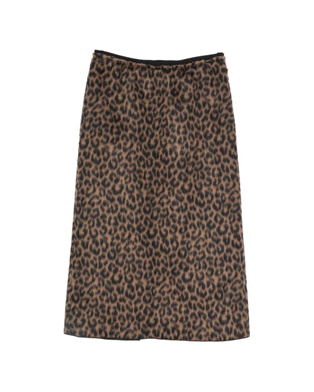 Alysi Brown Wool Midi Skirt