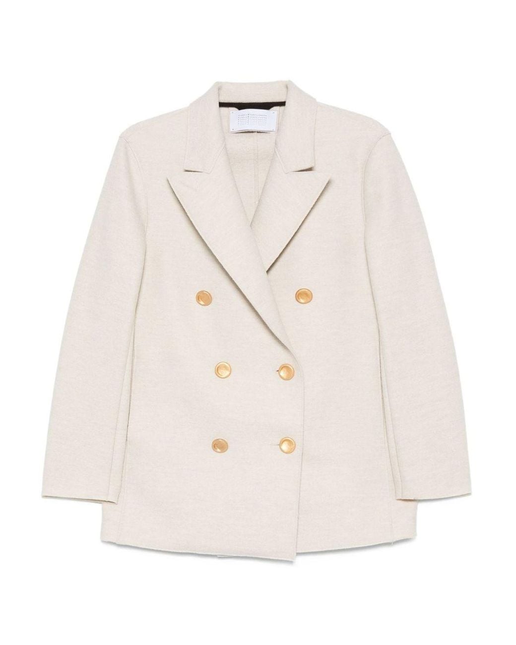 Harris Wharf London White Wool Double-Breasted Coat