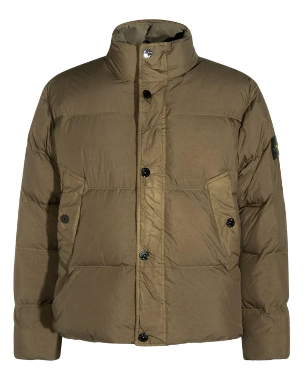 Stone Island Green Hooded Down Jacket for men