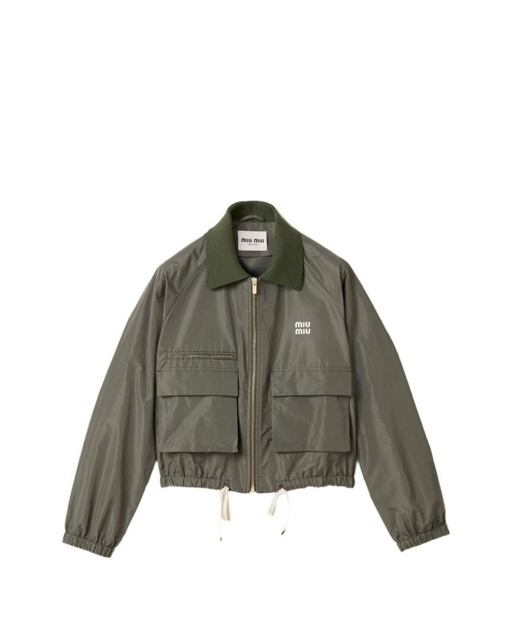 Miu Miu Green Technical Fabric Blouson Jacket