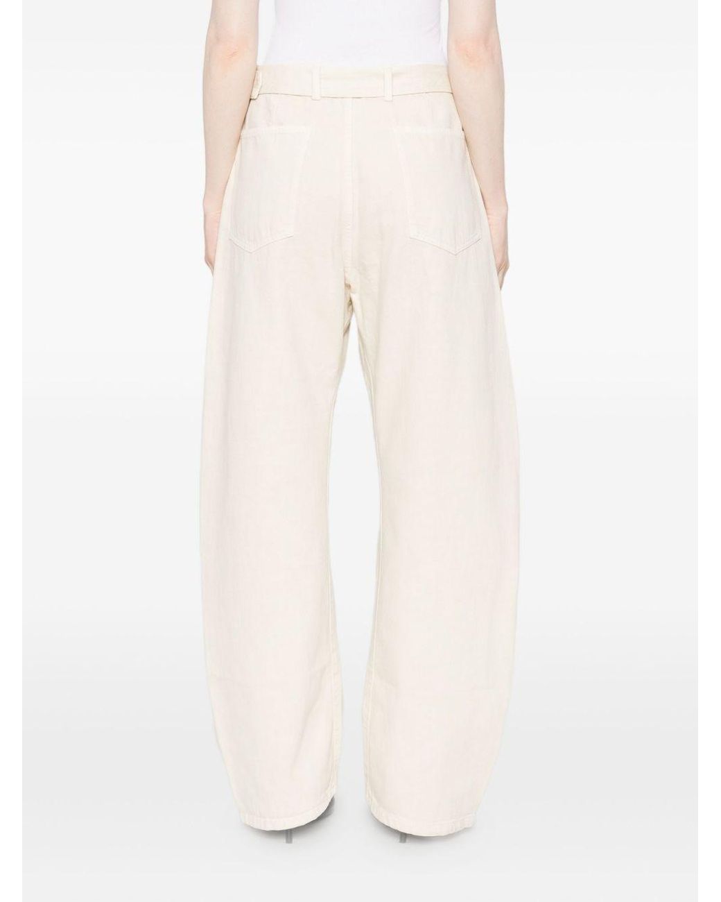 Lemaire White Twisted Denim Cotton Jeans