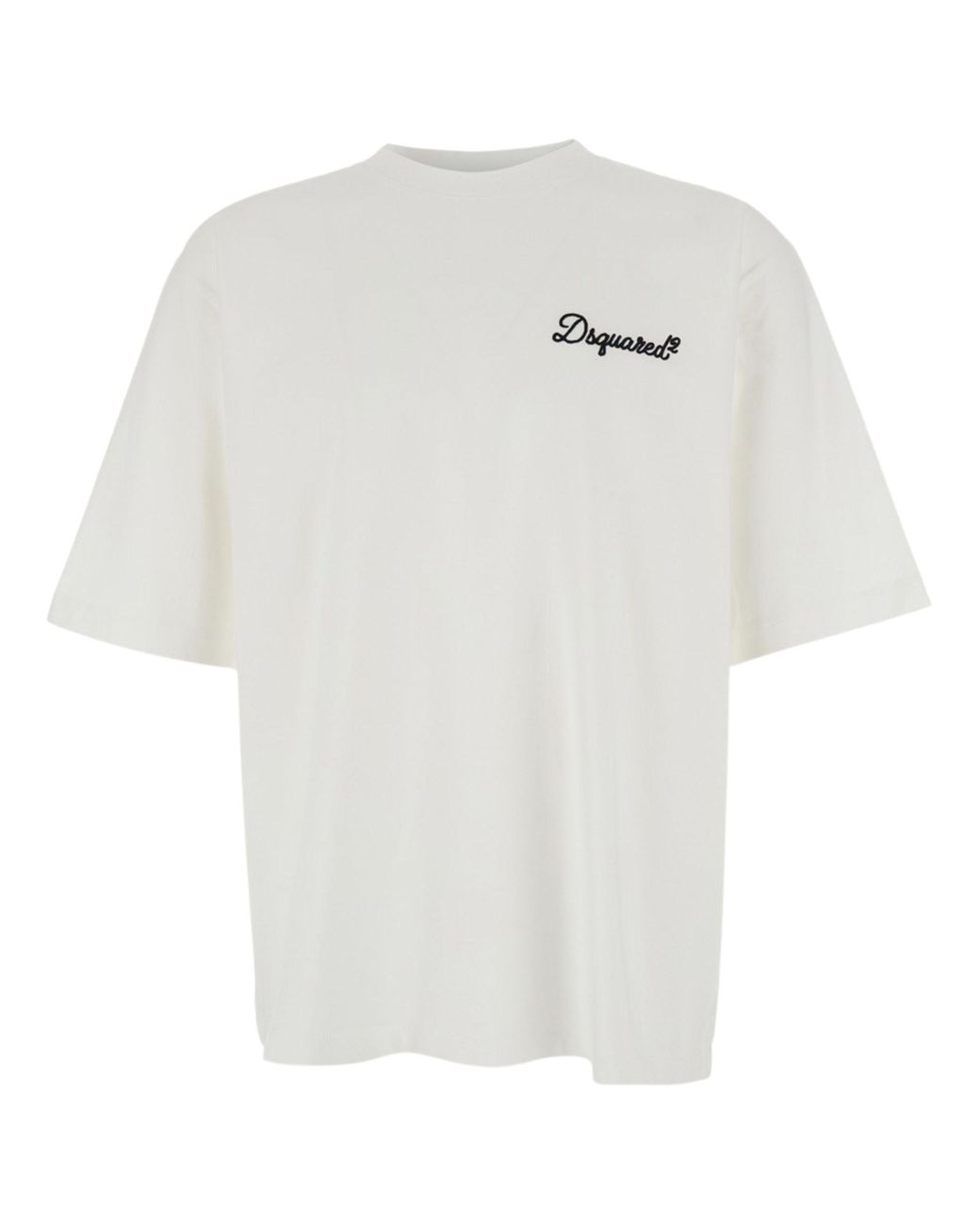 DSquared² White T-Shirt With Embroidery for men