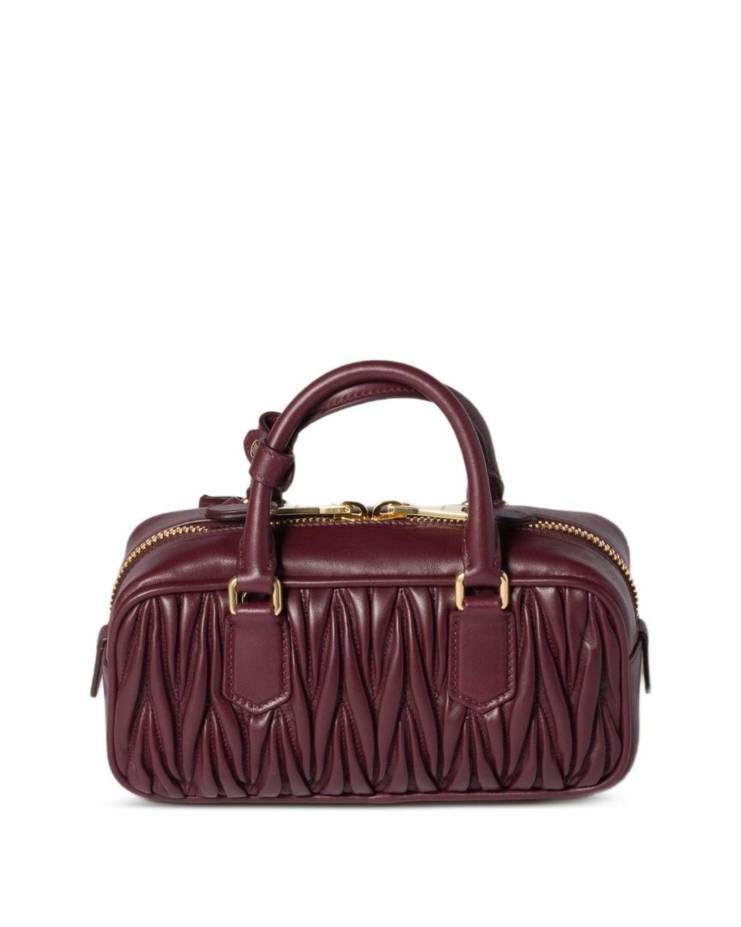 Miu Miu Purple Arcadie Matelassé Leather Tote Bag