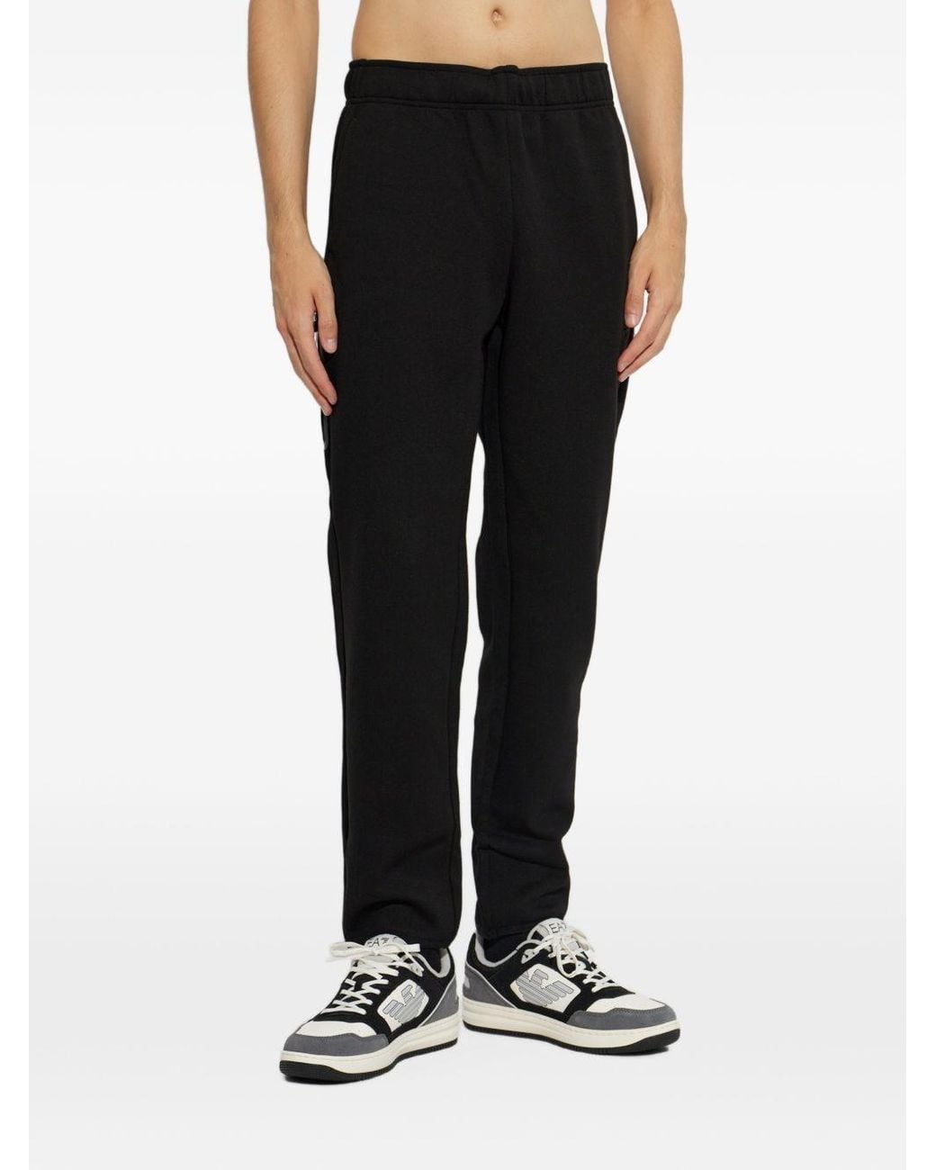 EA7 Black Logo Sweatpants for men