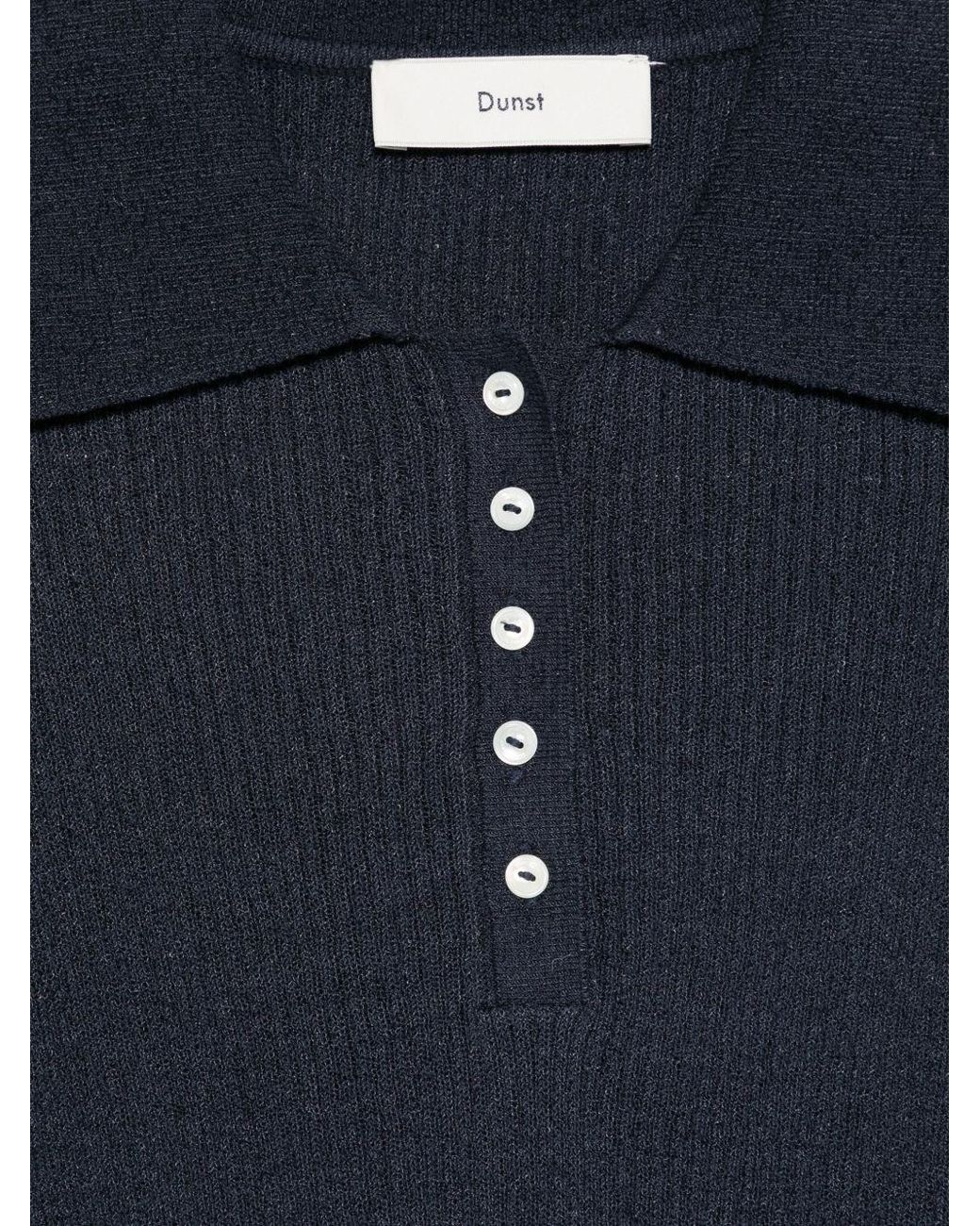 DUNST Blue Cotton Blend Polo Shirt