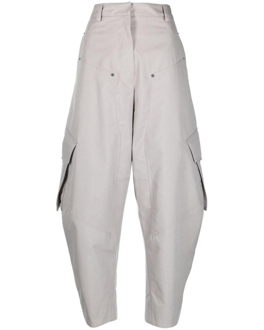 Loewe Cotton Blend Cargo Trousers in White | Lyst