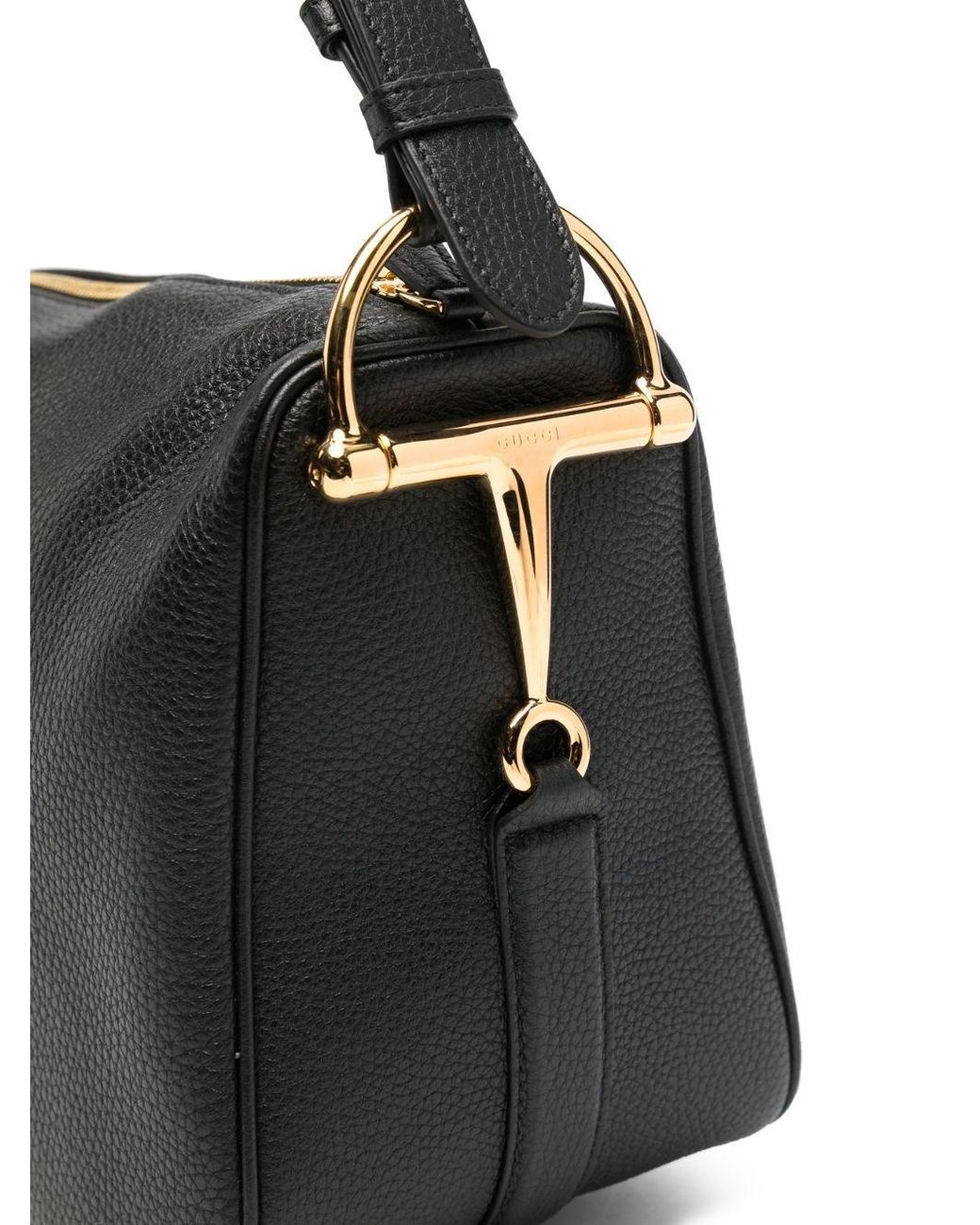 Gucci Black Half Horsebit Leather Shoulder Bag