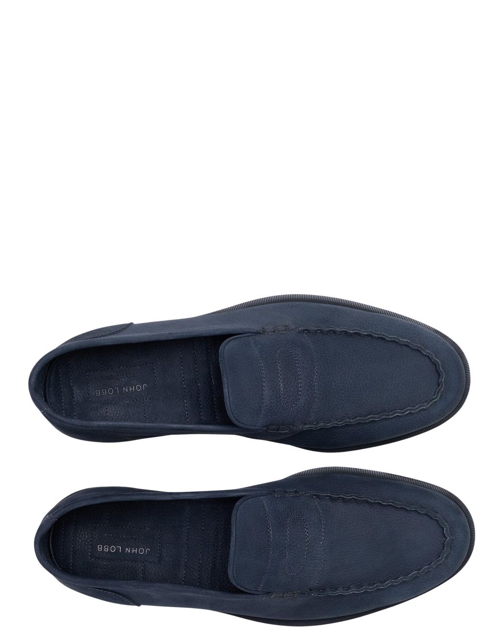 John Lobb Blue Pace Loafers for men