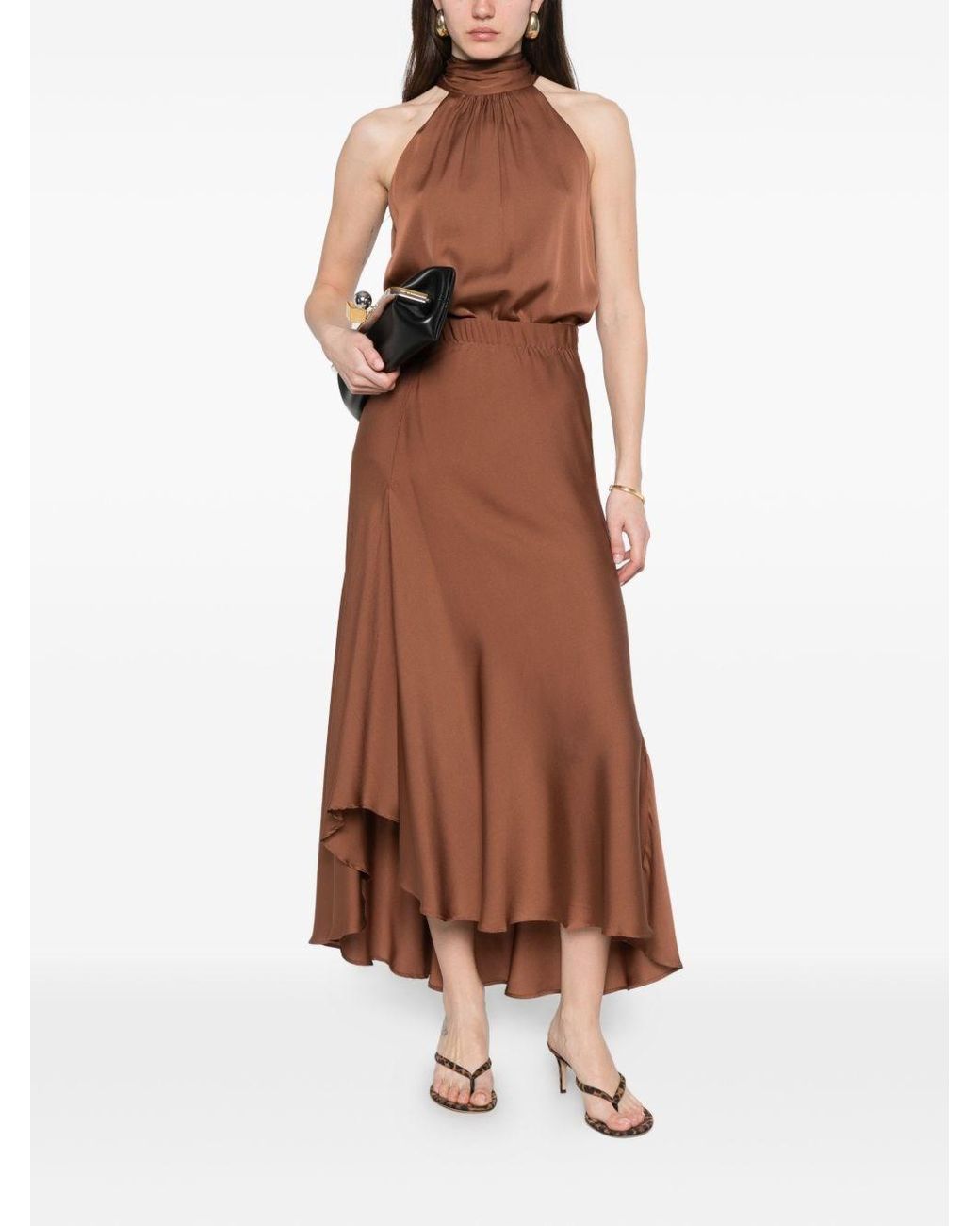 Silk95five Brown Villette Silk Top