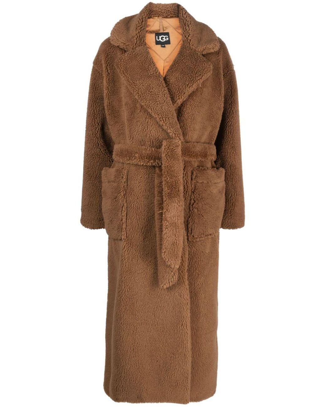 UGG Faux Fur Coat in Brown Lyst UK