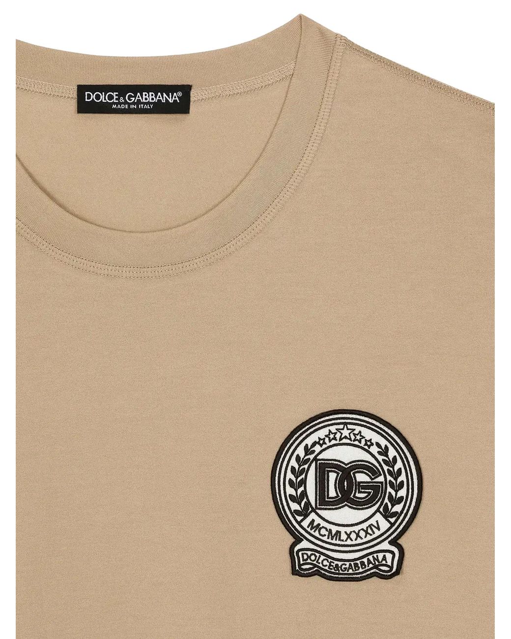 Dolce & Gabbana Natural Cotton T-Shirt for men