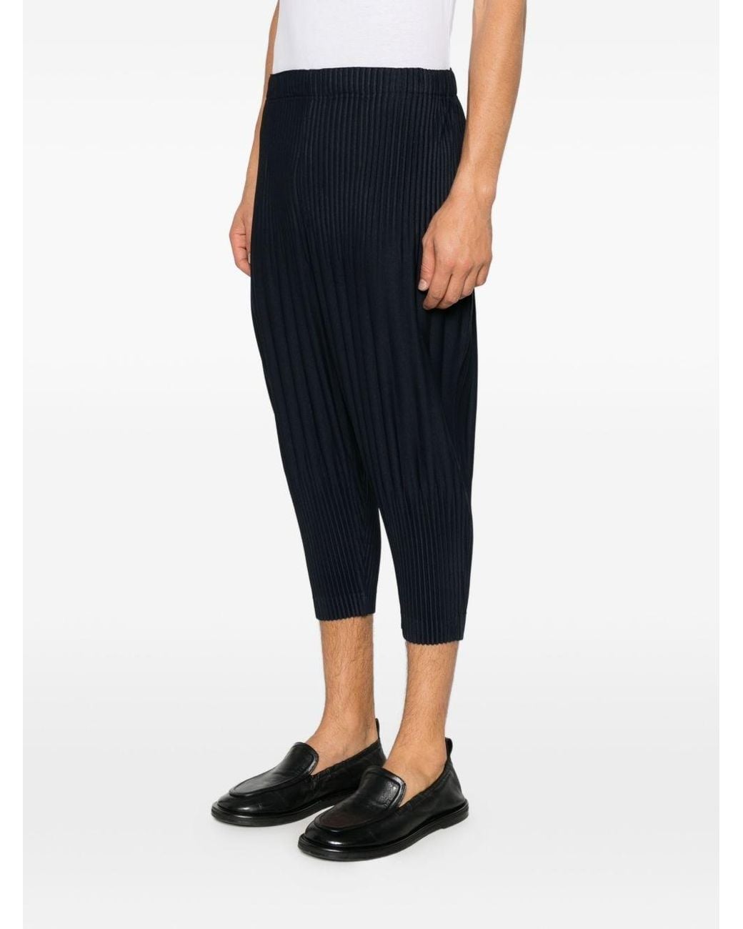 Homme Plissé Issey Miyake Blue Pleated Trousers for men