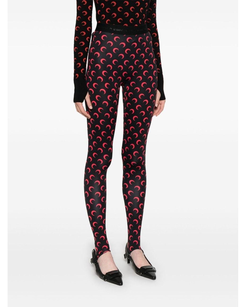 MARINE SERRE Red Moon Print Leggings