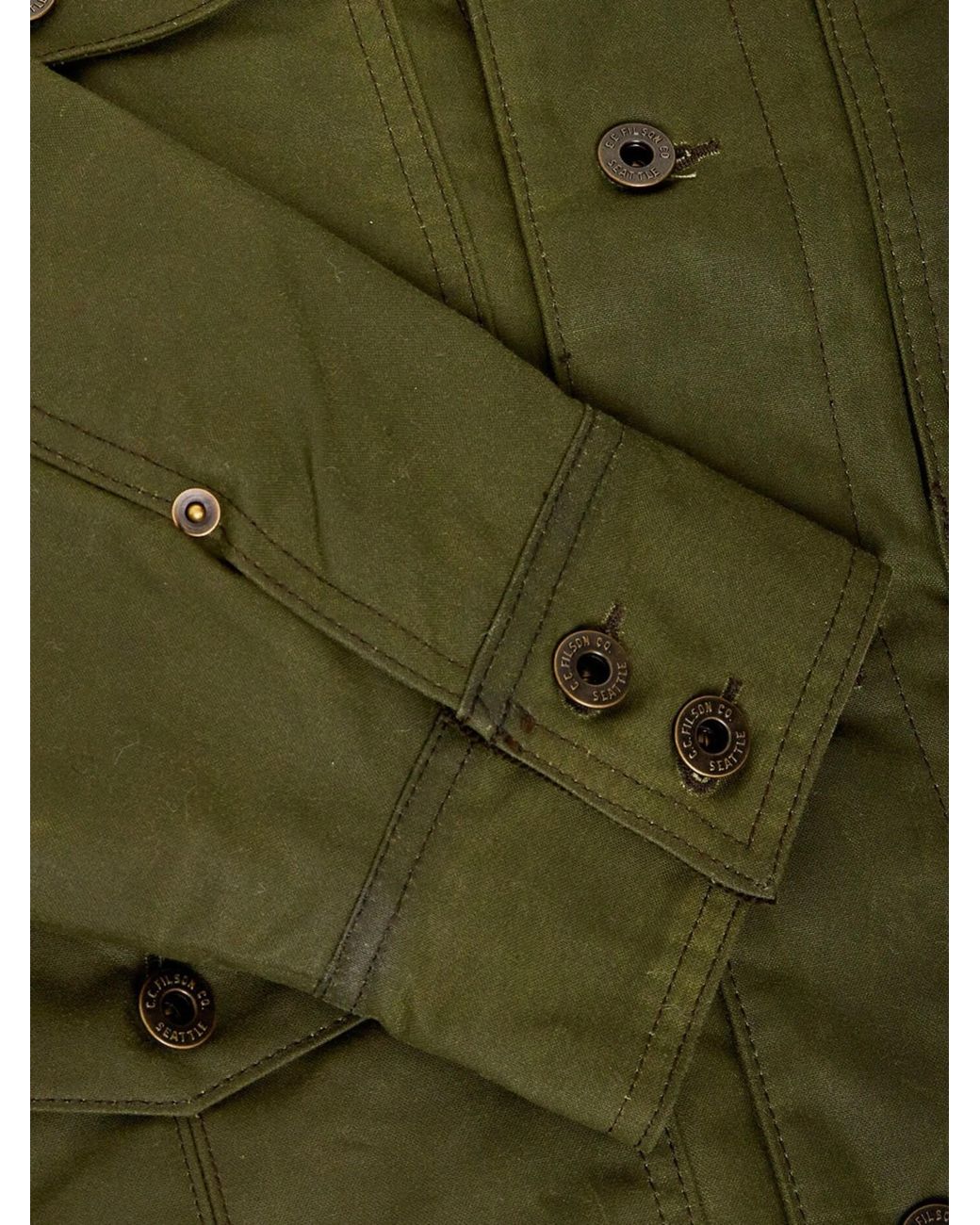 Filson Green Cotton Jacket With Pockets for men