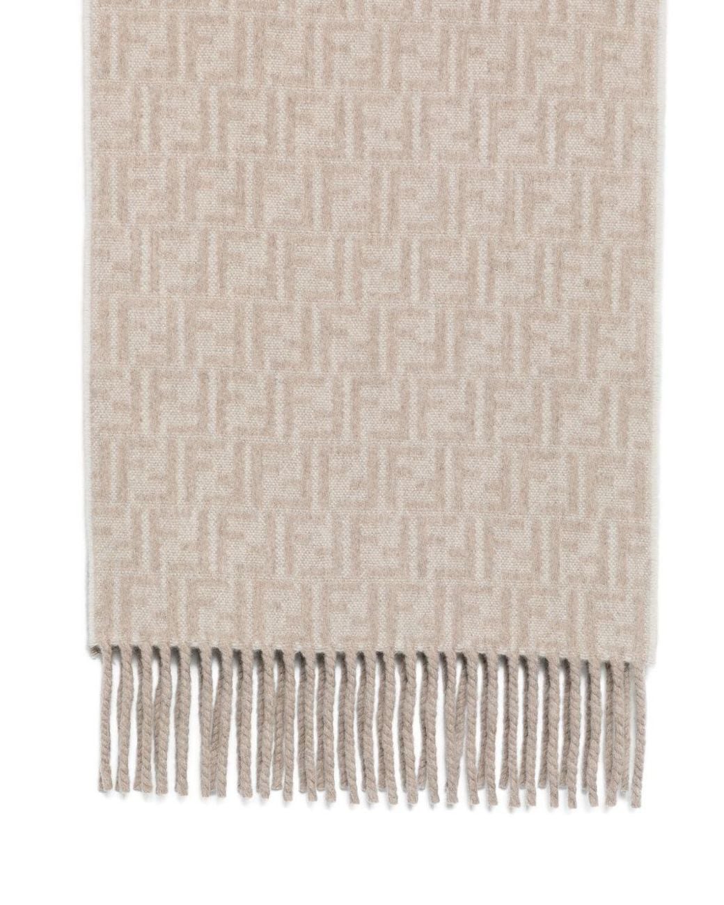 Fendi White Ff Wool Scarf