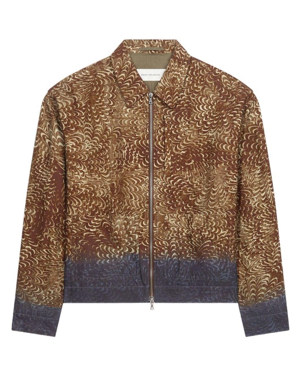 Dries Van Noten Brown Animalier Print Bomber Jacket for men