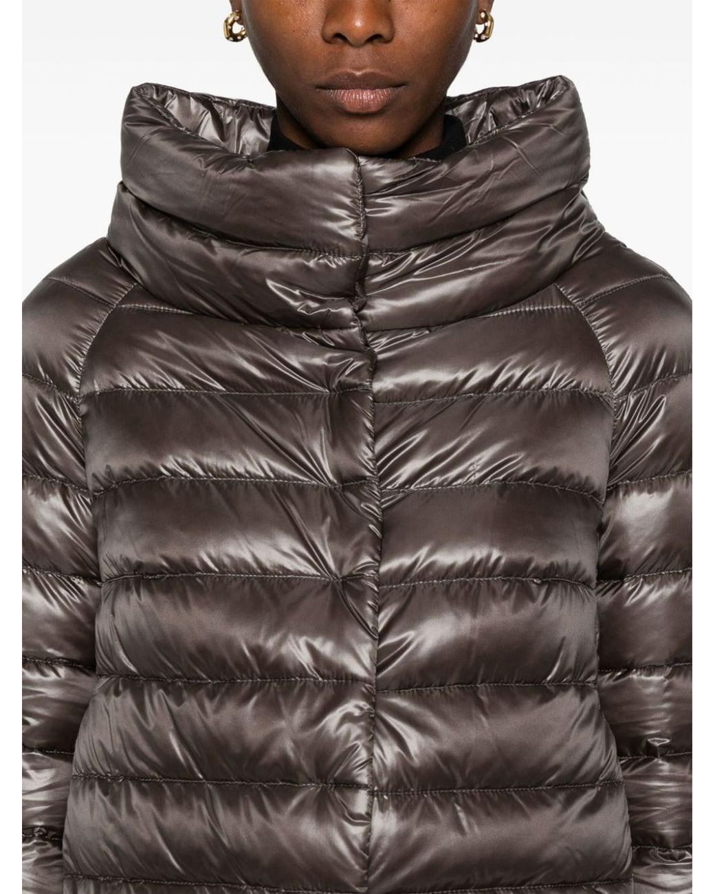 Herno Gray Sofia Nylon Cape