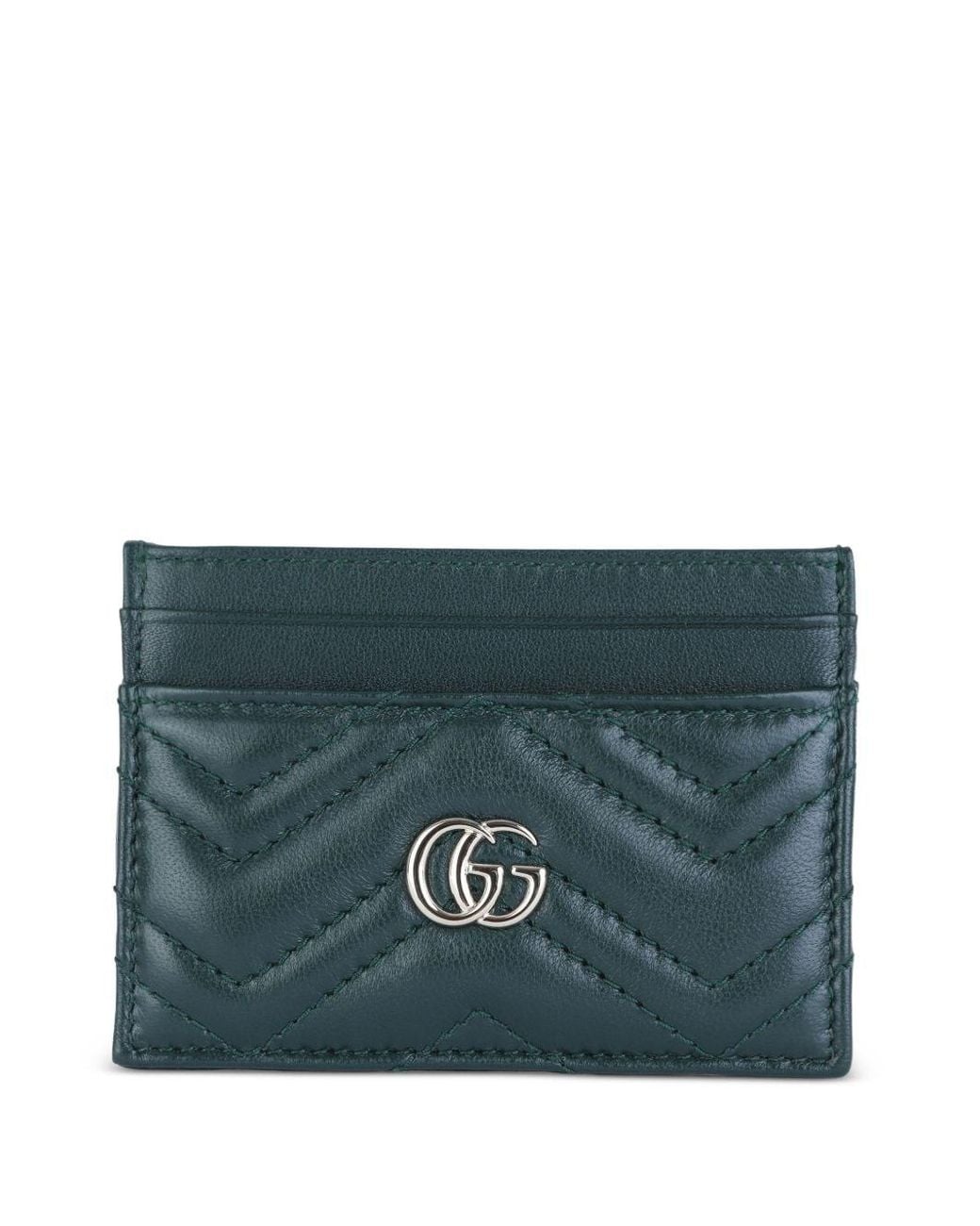 Gucci Blue Gg Marmont Leather Card Case
