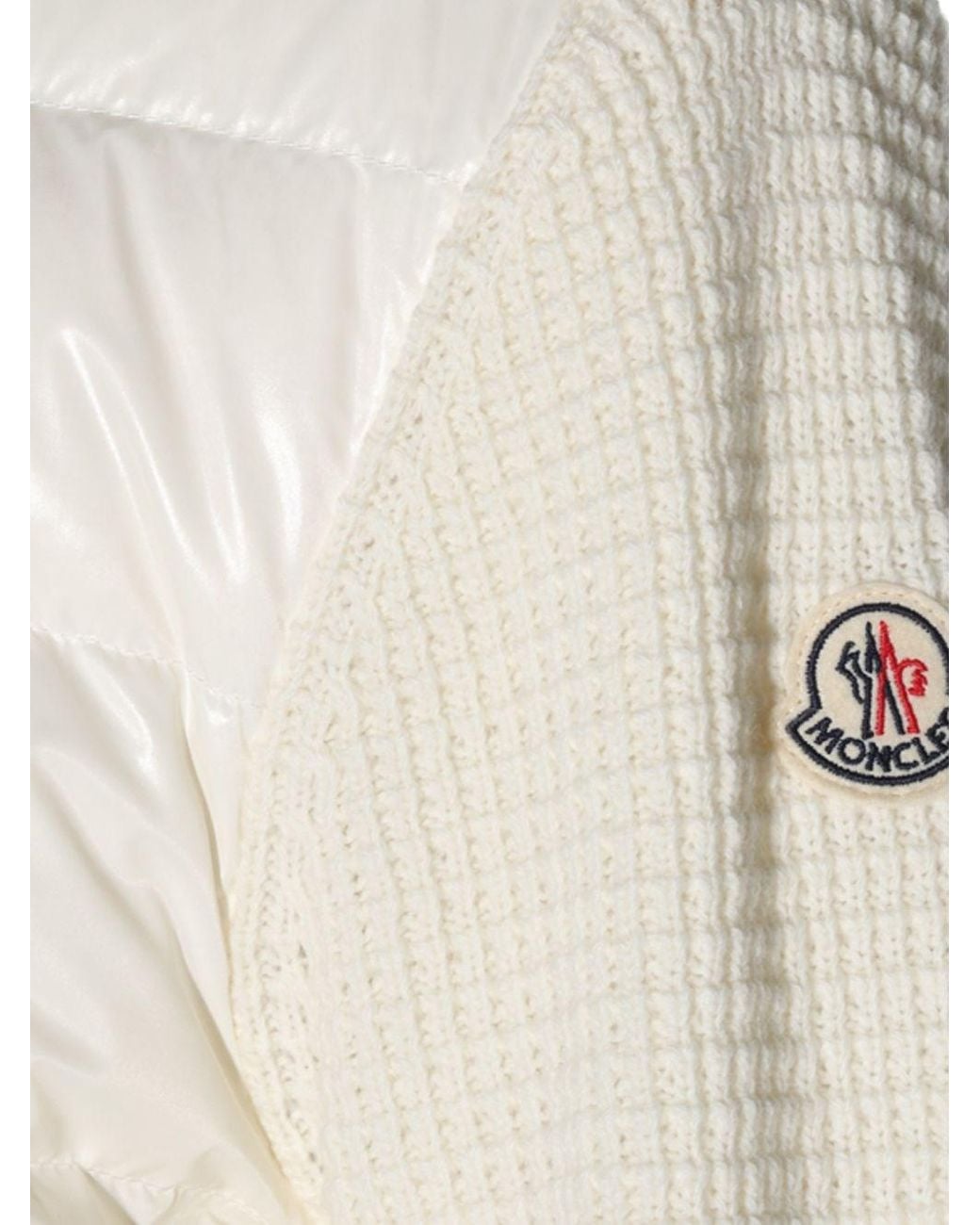 Moncler White Wool And Nylon Padded Cardigan for men