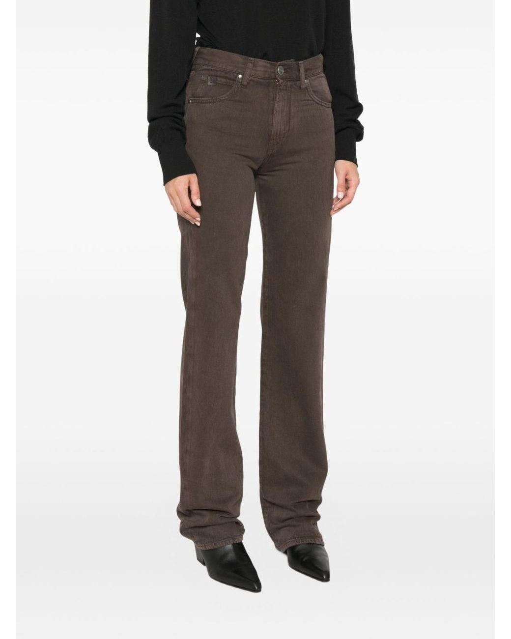 Jacob Cohen Brown Straight Denim Jeans By