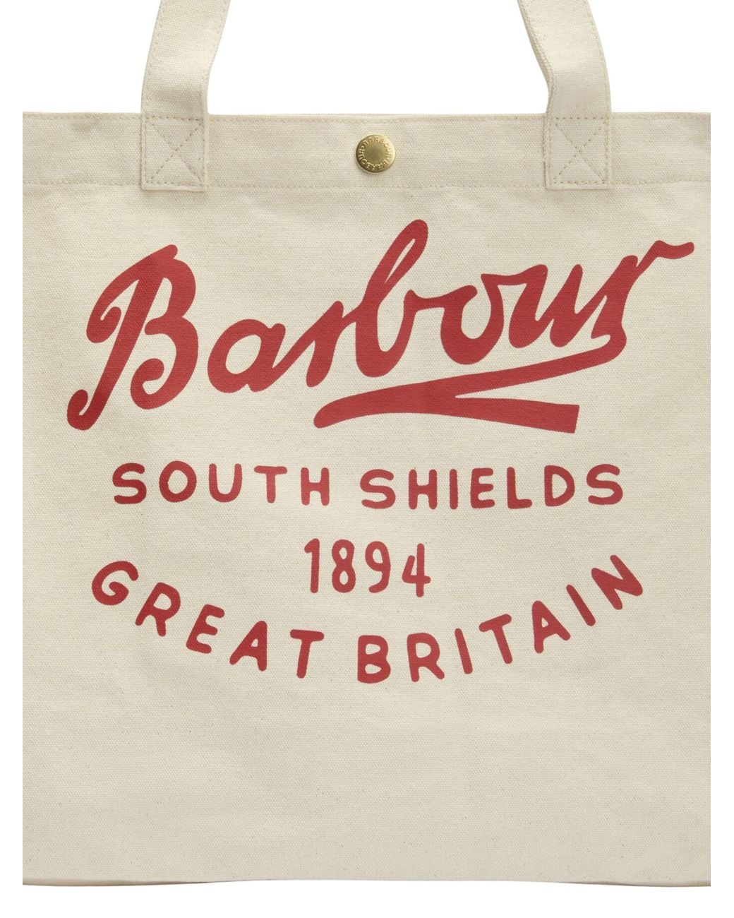 Barbour White Script Tote Bag for men