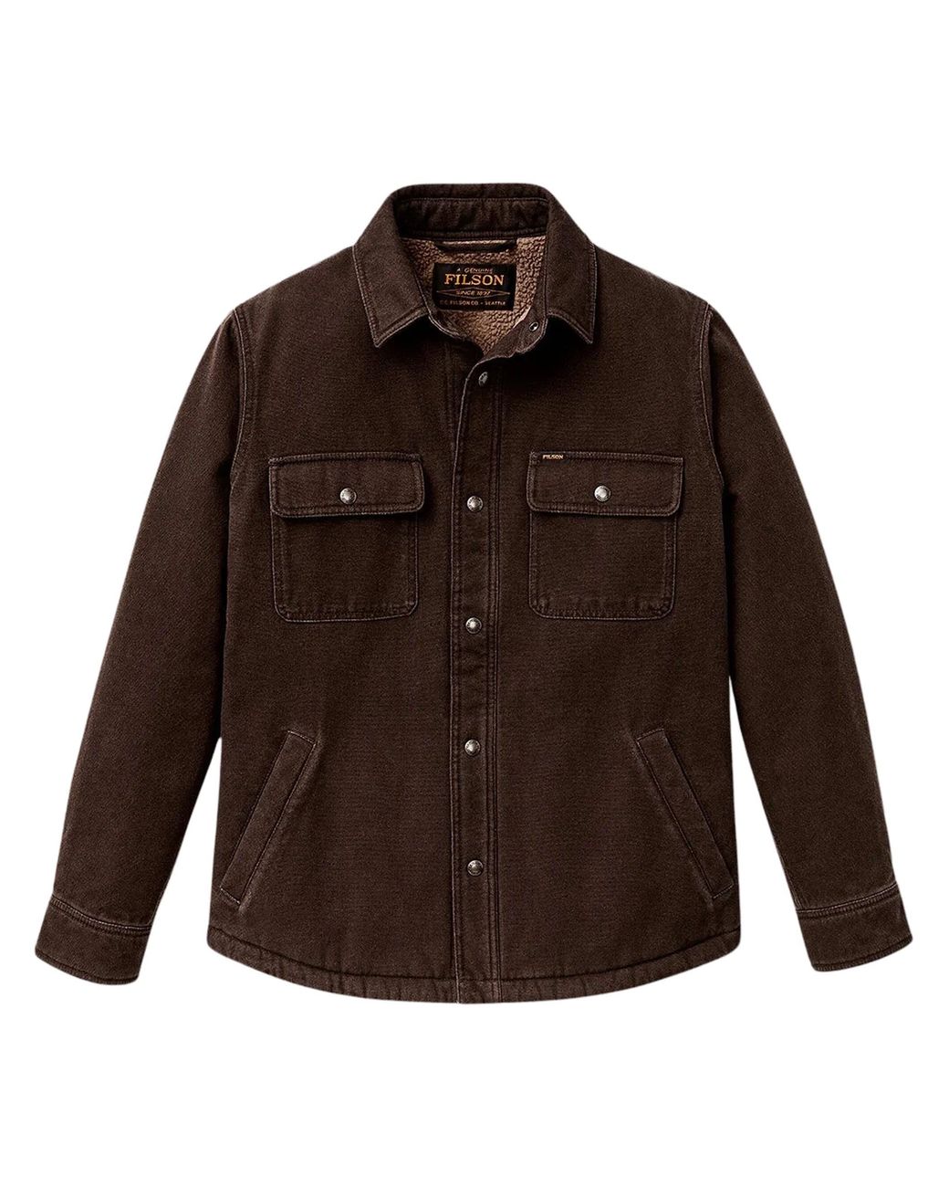 Filson Brown Fleece-Lined Jac-Shirt for men