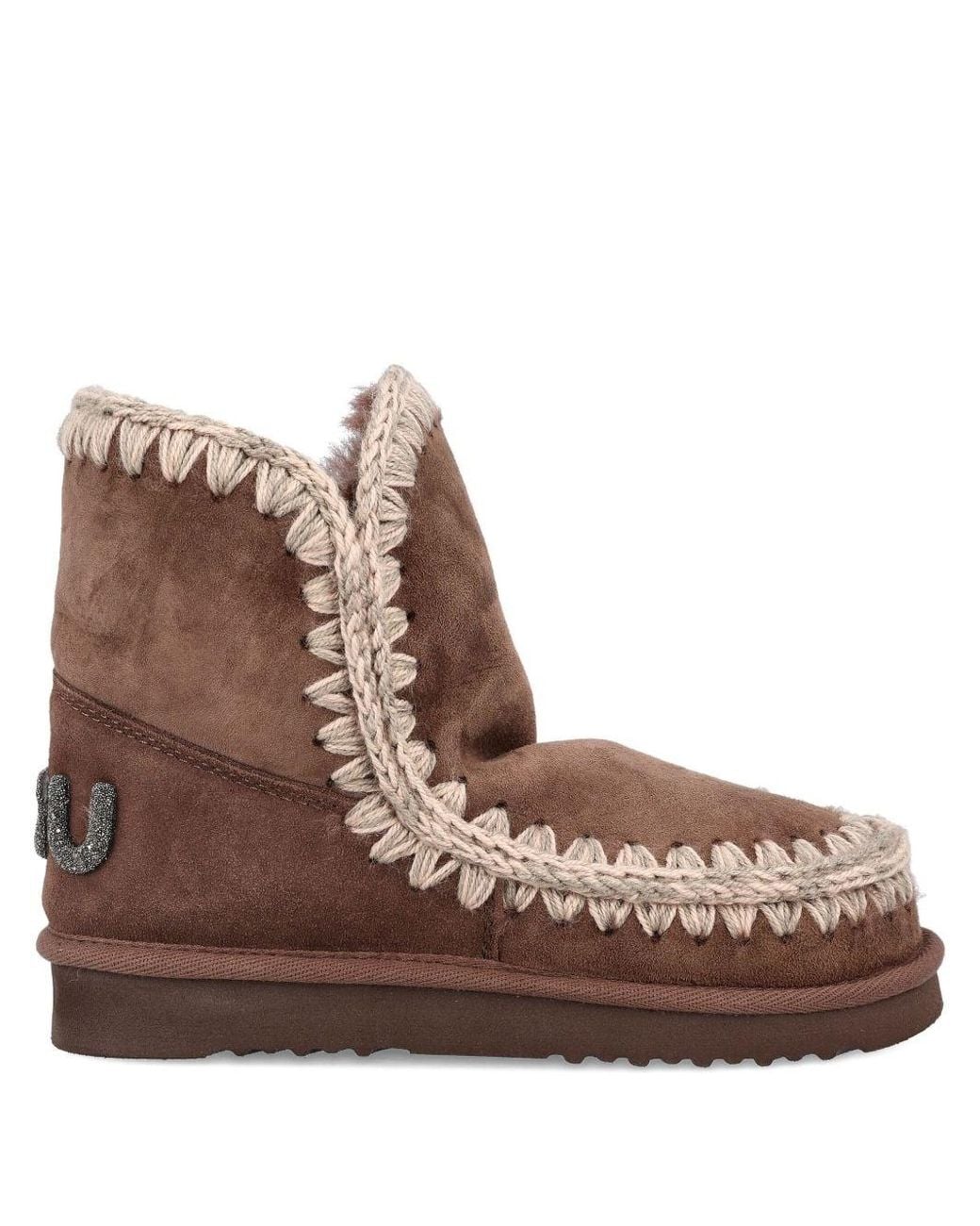 Mou Brown Eskimo 18 Glitter Logo Boots