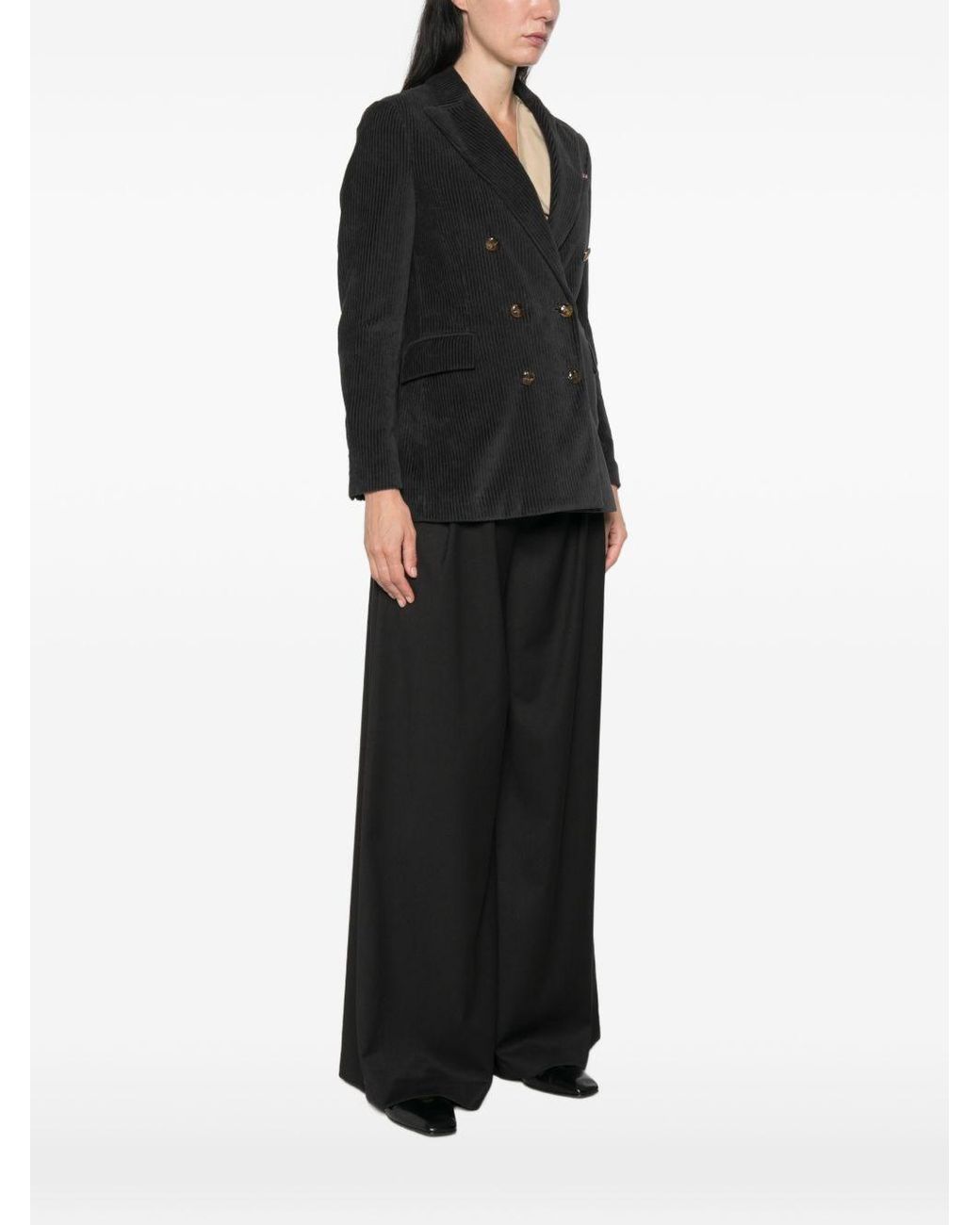 Circolo 1901 Black Cotton Double-Breasted Jacket
