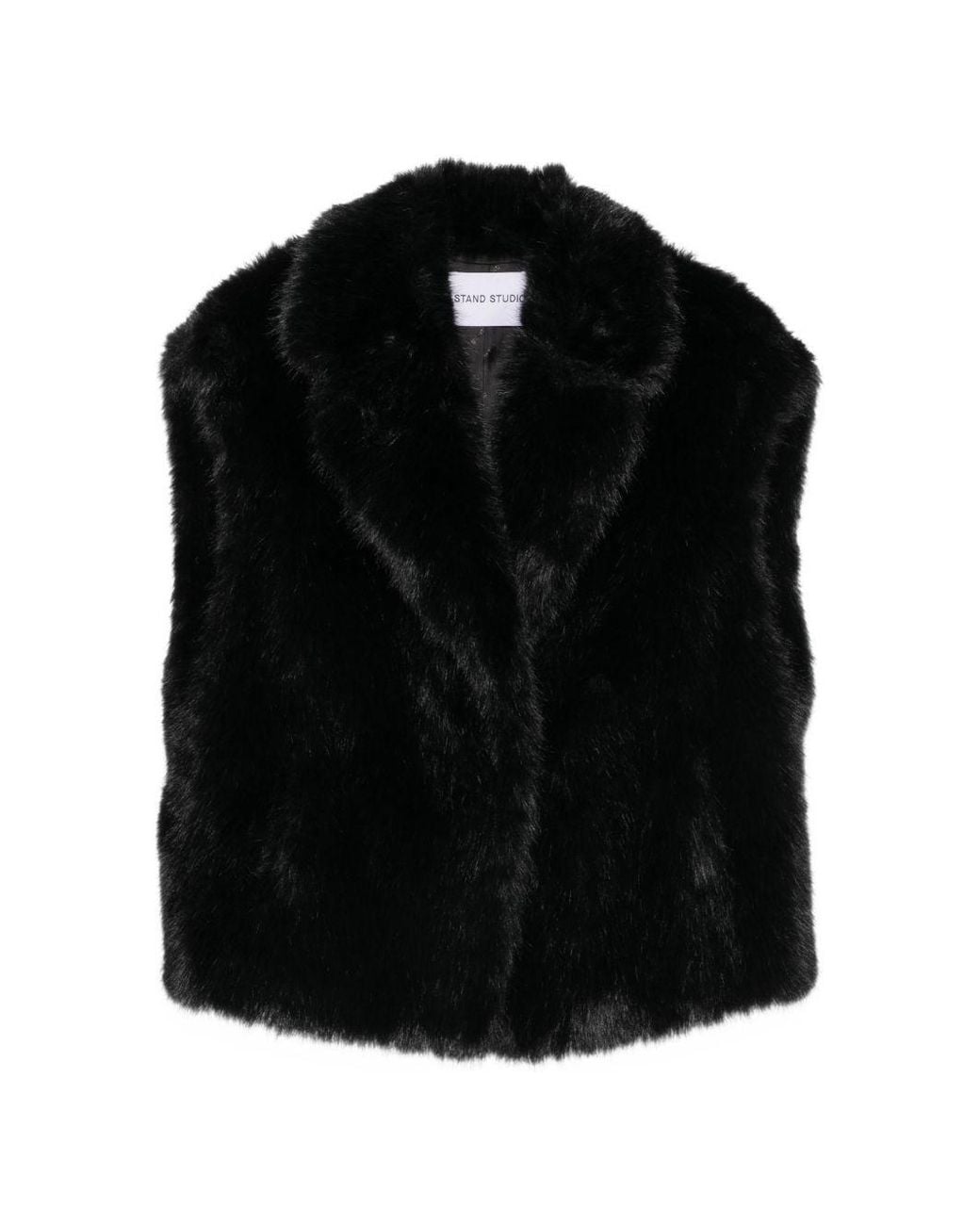 Stand Studio Black Kinley Faux Fur Vest