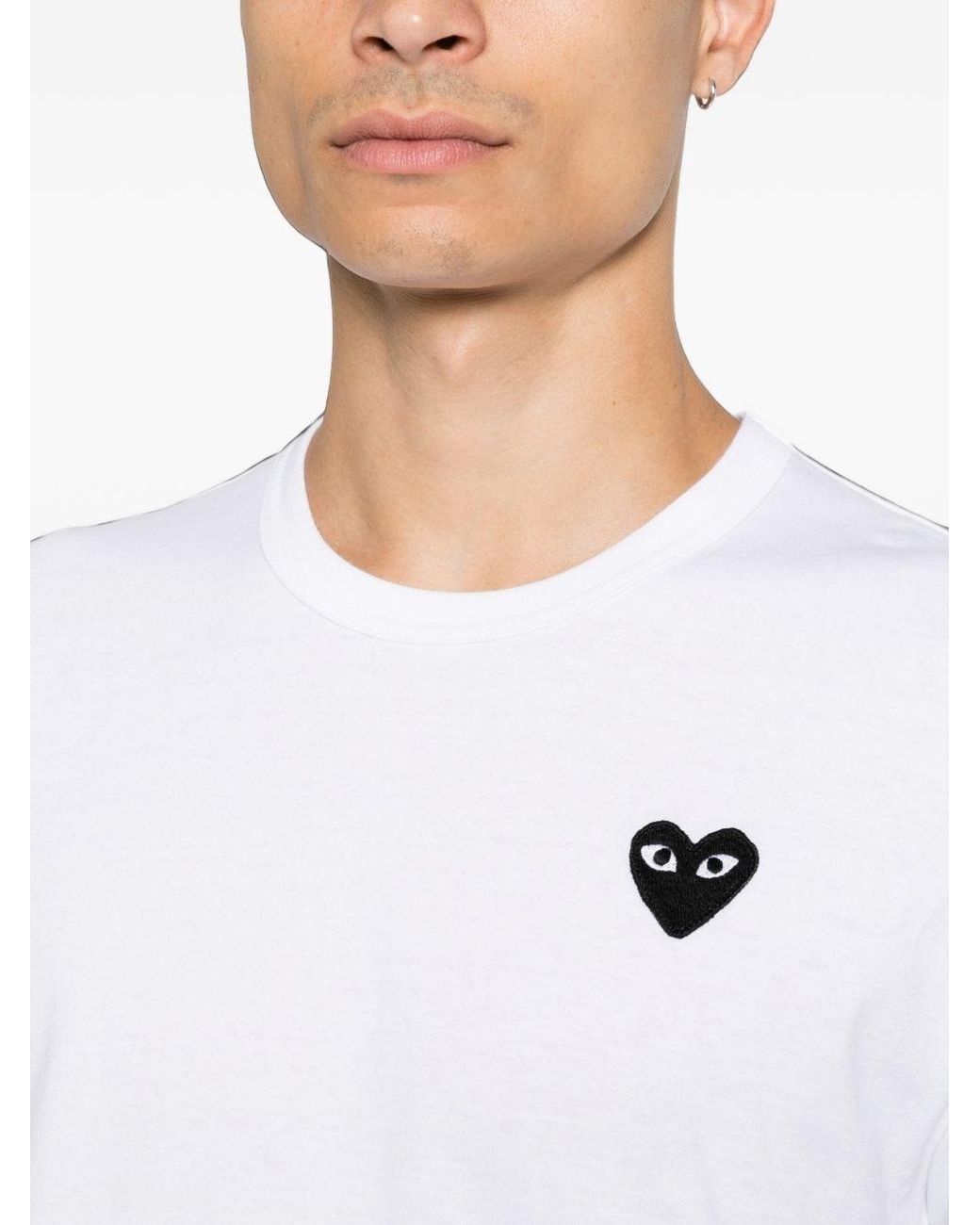 COMME DES GARÇONS PLAY White Heart Cotton T-Shirt for men