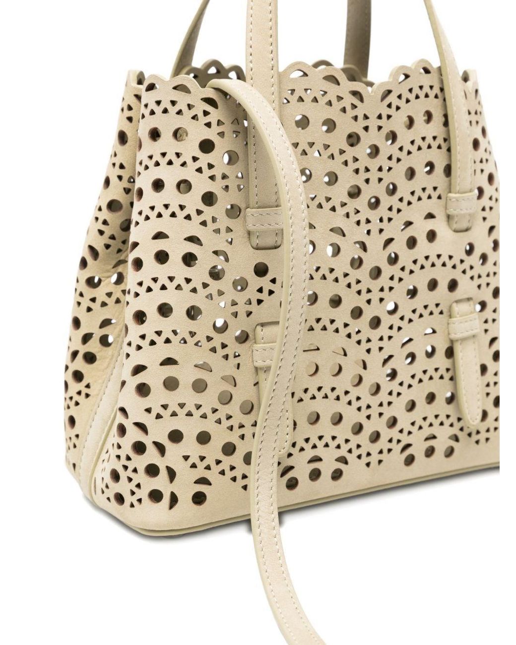 Alaïa Natural Mina 20 Leahter Handbag