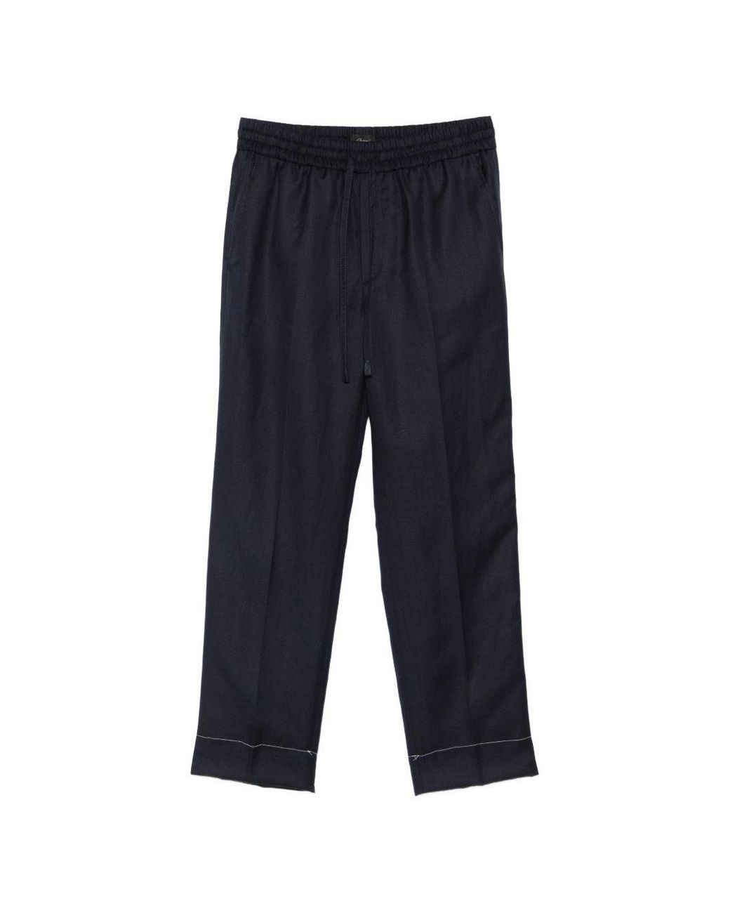 Brioni Blue Asolo Linen And Wool Trousers for men