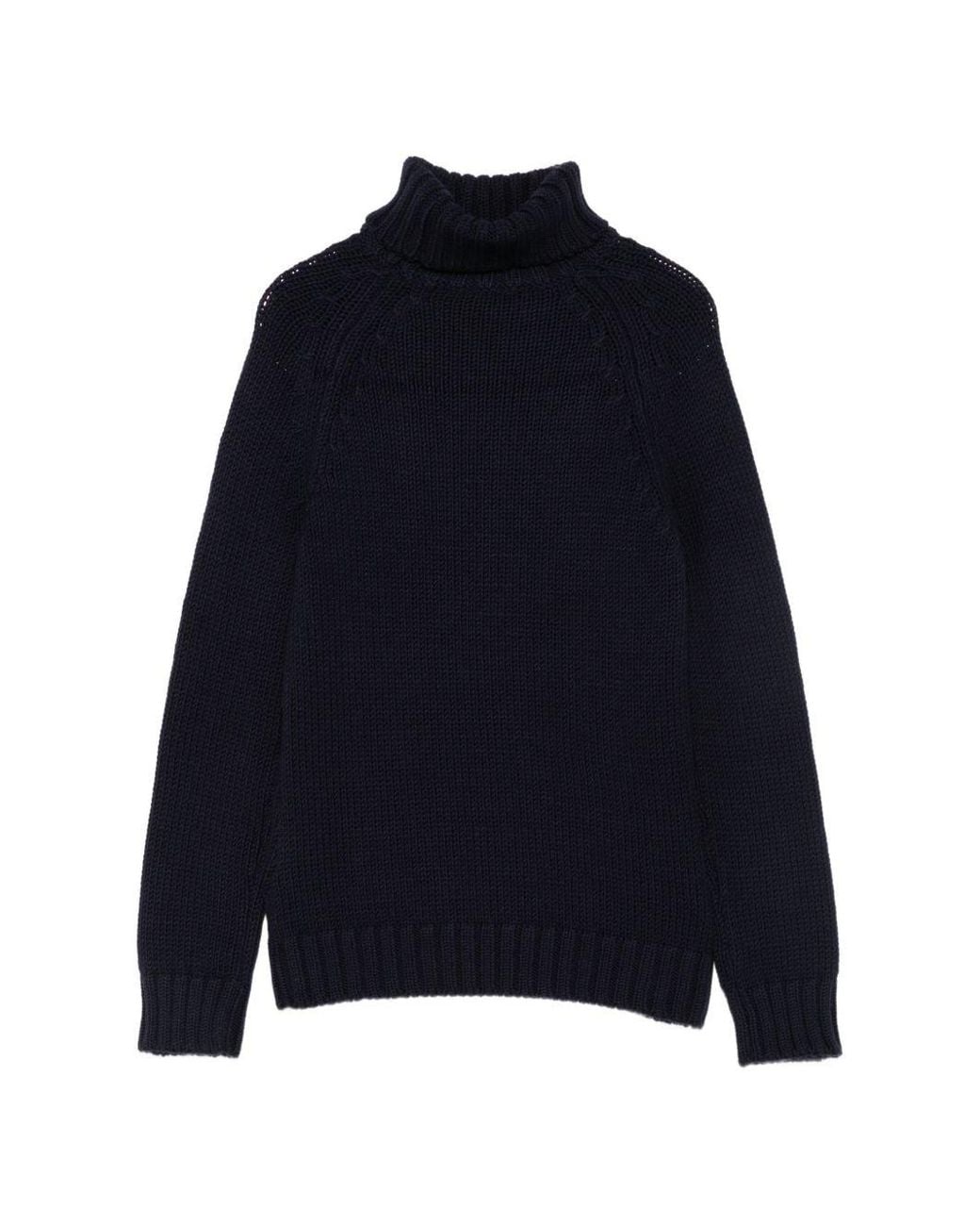 Base London Blue Wool Turtle-Neck Sweater