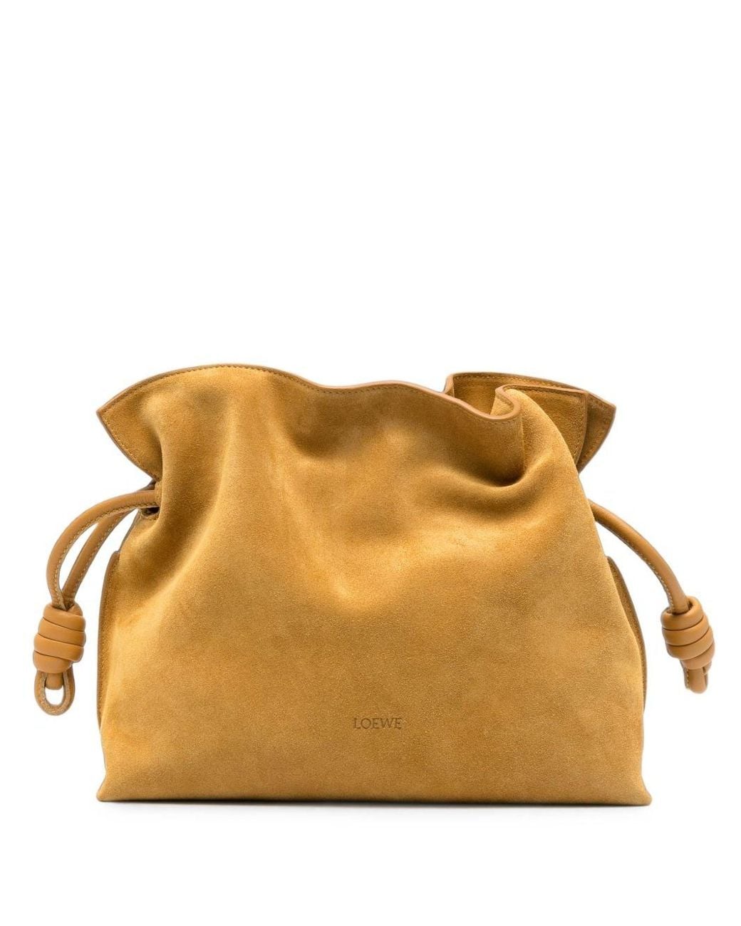 Loewe Yellow Flamenco Medium Nabuk Leather Clutch