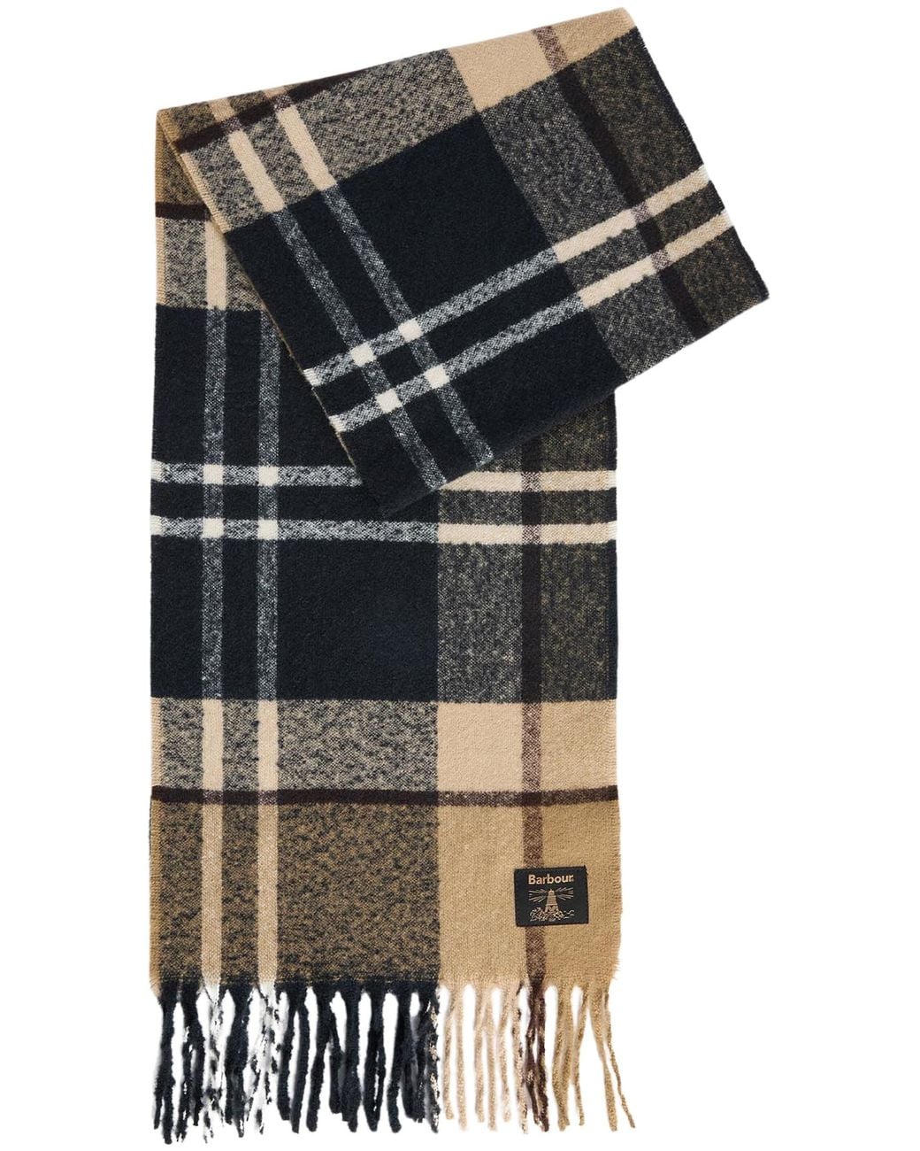 Barbour Black Yorklane Tartan Scarf for men
