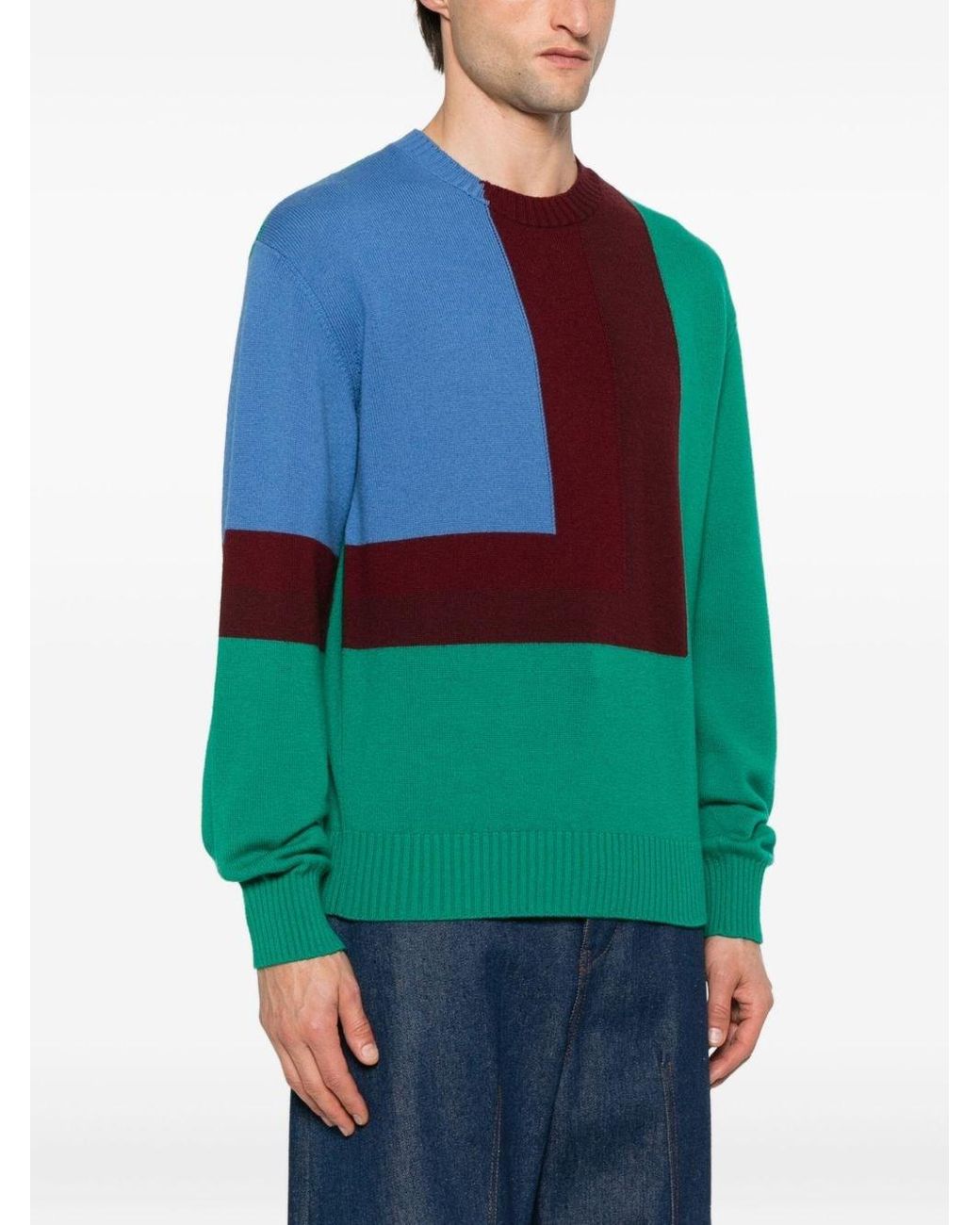 Loewe Green Wool Crewneck Sweater for men