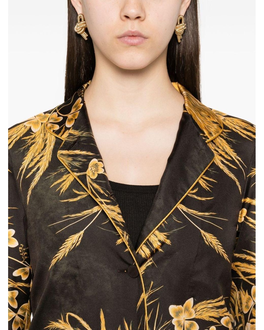 F.R.S For Restless Sleepers Metallic Printed Silk Shirt