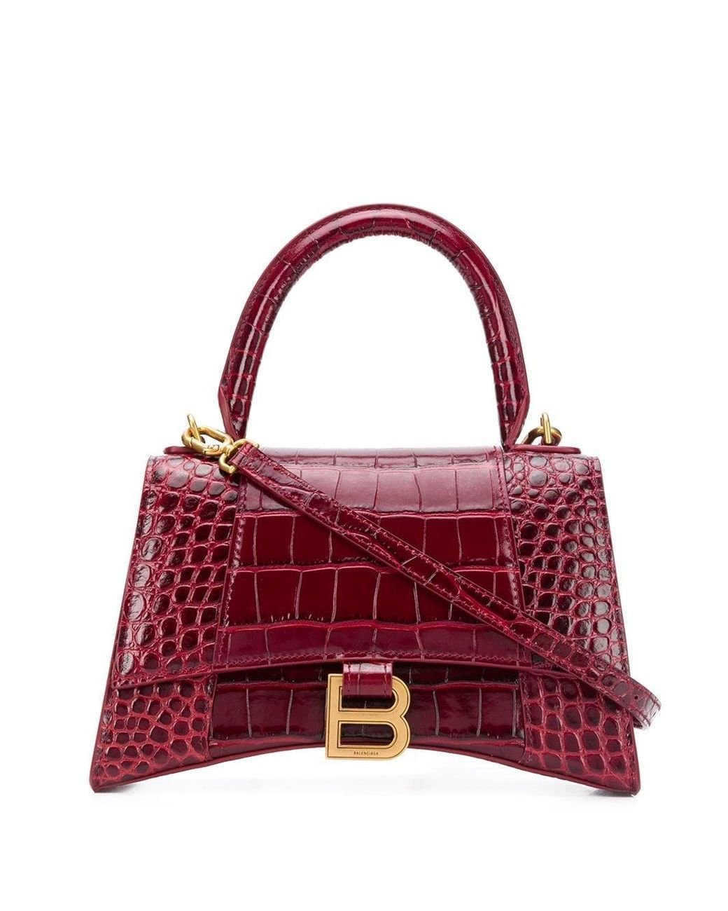 Balenciaga Hourglass B Logo Bag in Red | Lyst Balenciaga Hourglass B Logo Bag in Red | Lyst