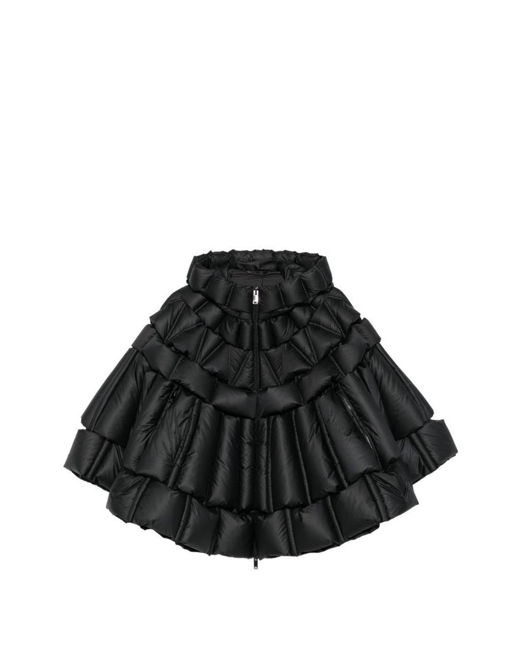 RAXXY Black Nylon Puffer Cape